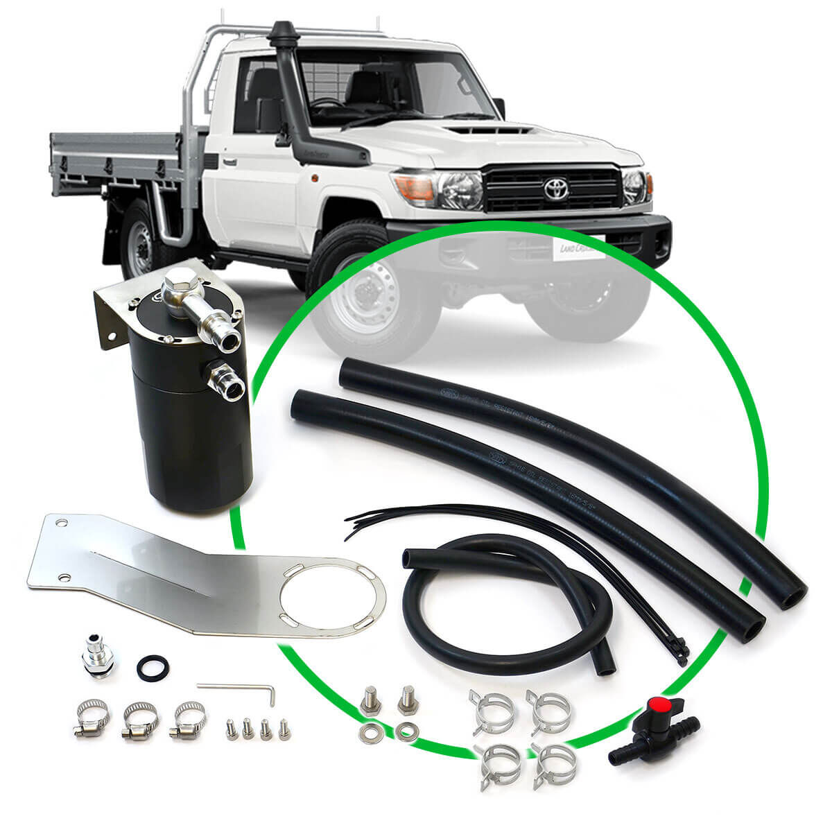 OIL CATCH TANK FULL KIT SUIT LANDCRUISER 79 SERIES 4.5L 07-0, , scaau_hi-res