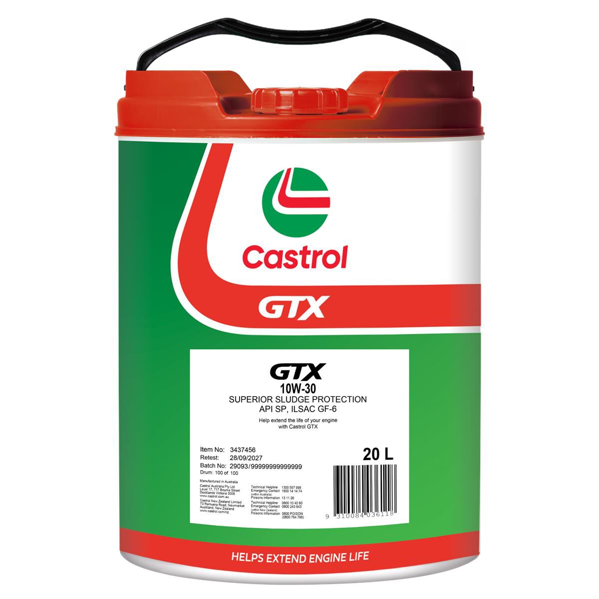 CASTROL GTX 10W-30 20L, , scaau_hi-res