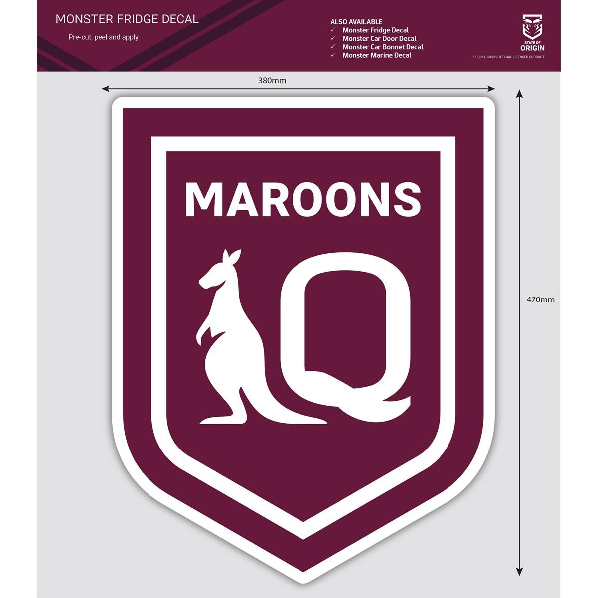 STATE OF ORIGIN: QLD ITAG MONSTER FRIDGE DECAL, , scaau_hi-res