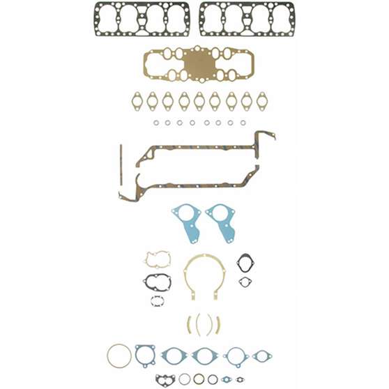 FORD FLATHEAD 1946-48   24STUD FULL GASKET SET - W/3 LGE HOLE, , scaau_hi-res
