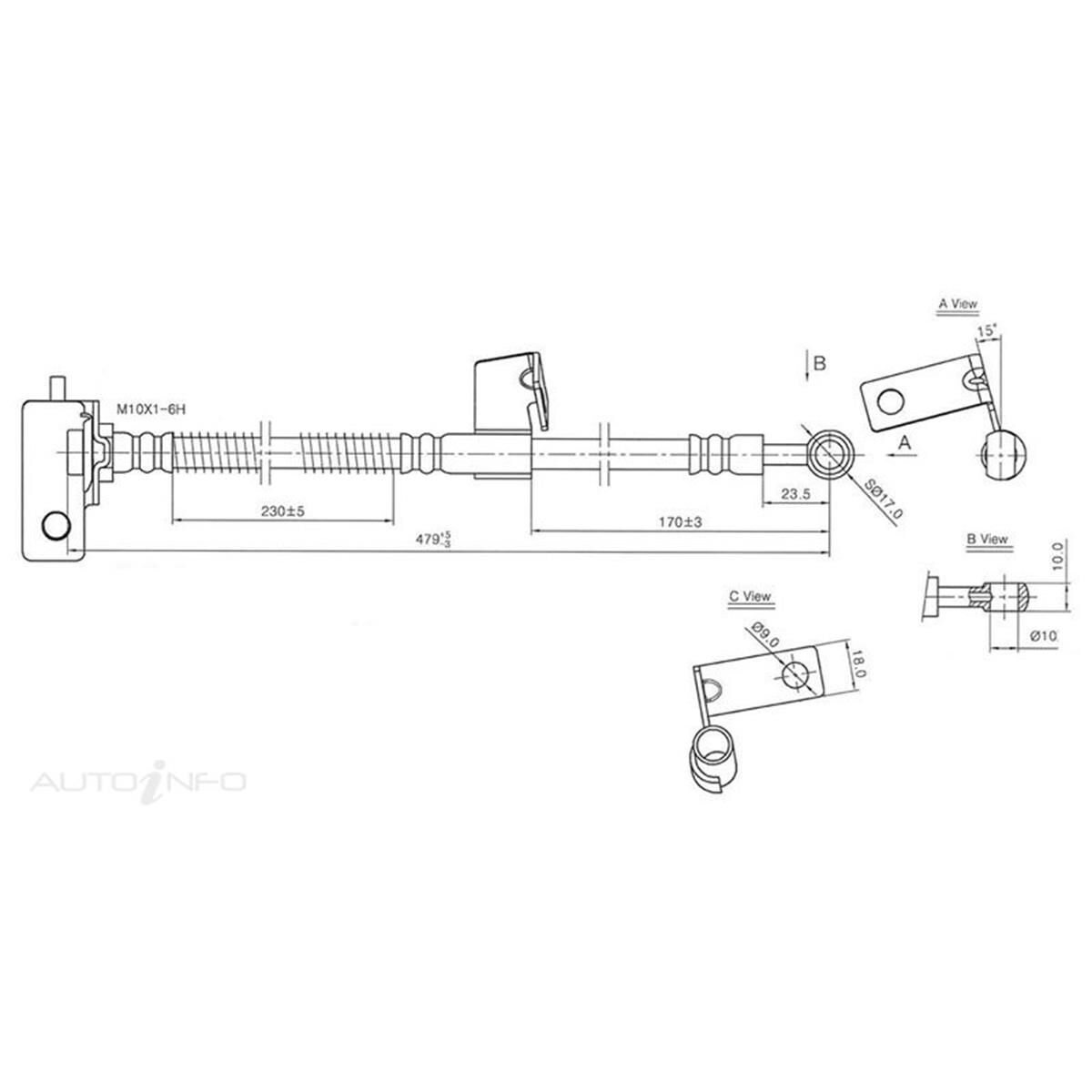 PTX B HOSE FRH HYUNDAI GETZ TB 02 ON, , scaau_hi-res