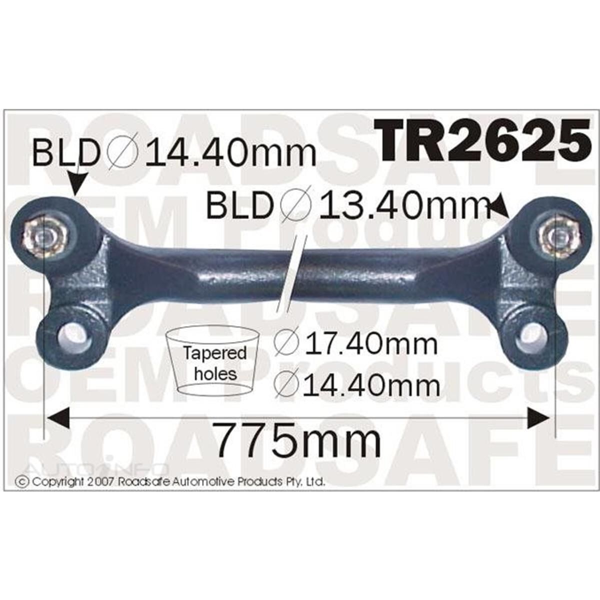 NISSAN D22 4WD CROSS ROD 4/97-2002 - PLEASE NOTE ONE STUD END IS FIXED IT DOES NOT PIVOT.  THIS IS THE WAY IT IS DESIGNED., , scaau_hi-res
