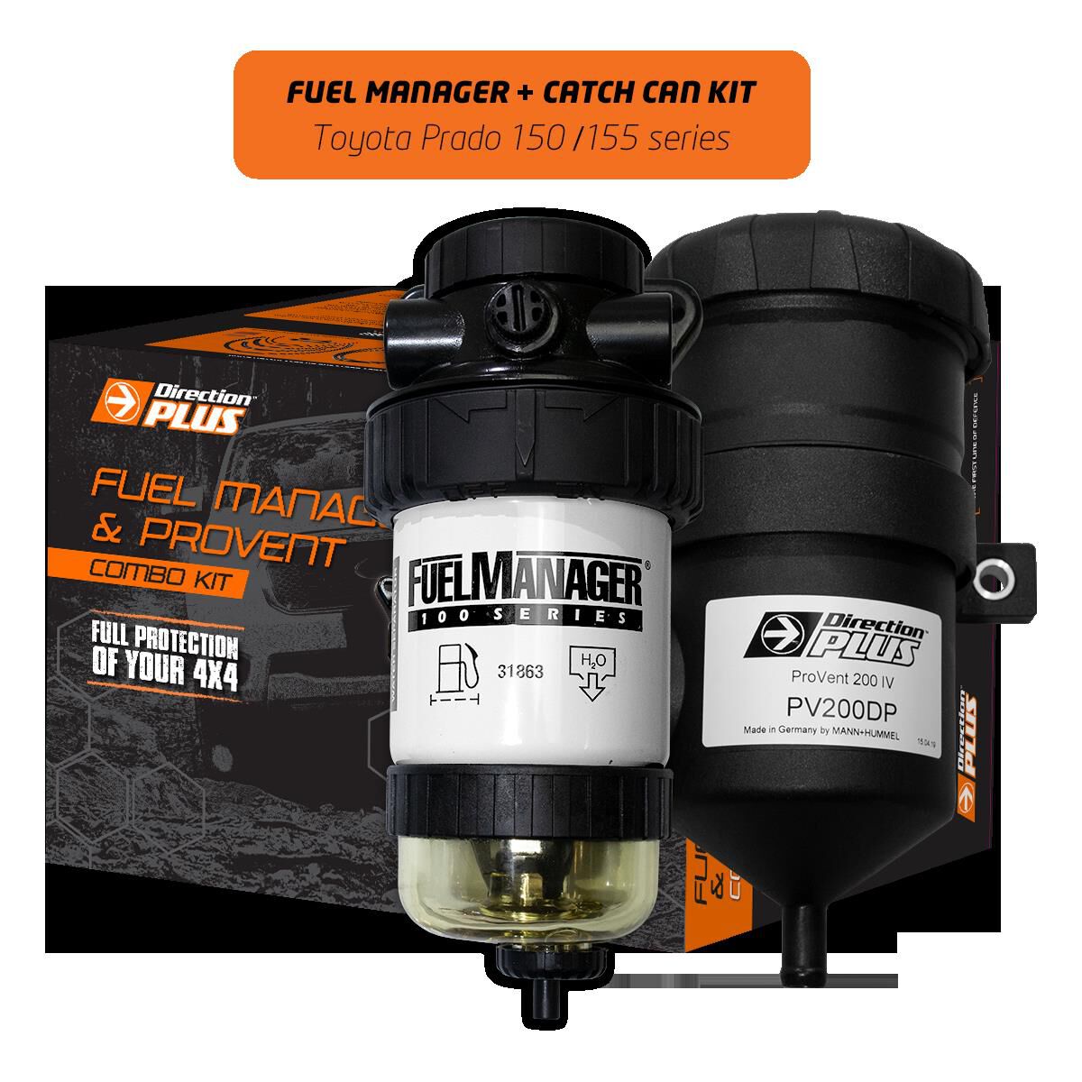 FUEL MANAGER PRE-FILTER + PROVENT COMBO KIT TOYOTA PRADO 150 SERIES (FMPV620DPC), , scaau_hi-res