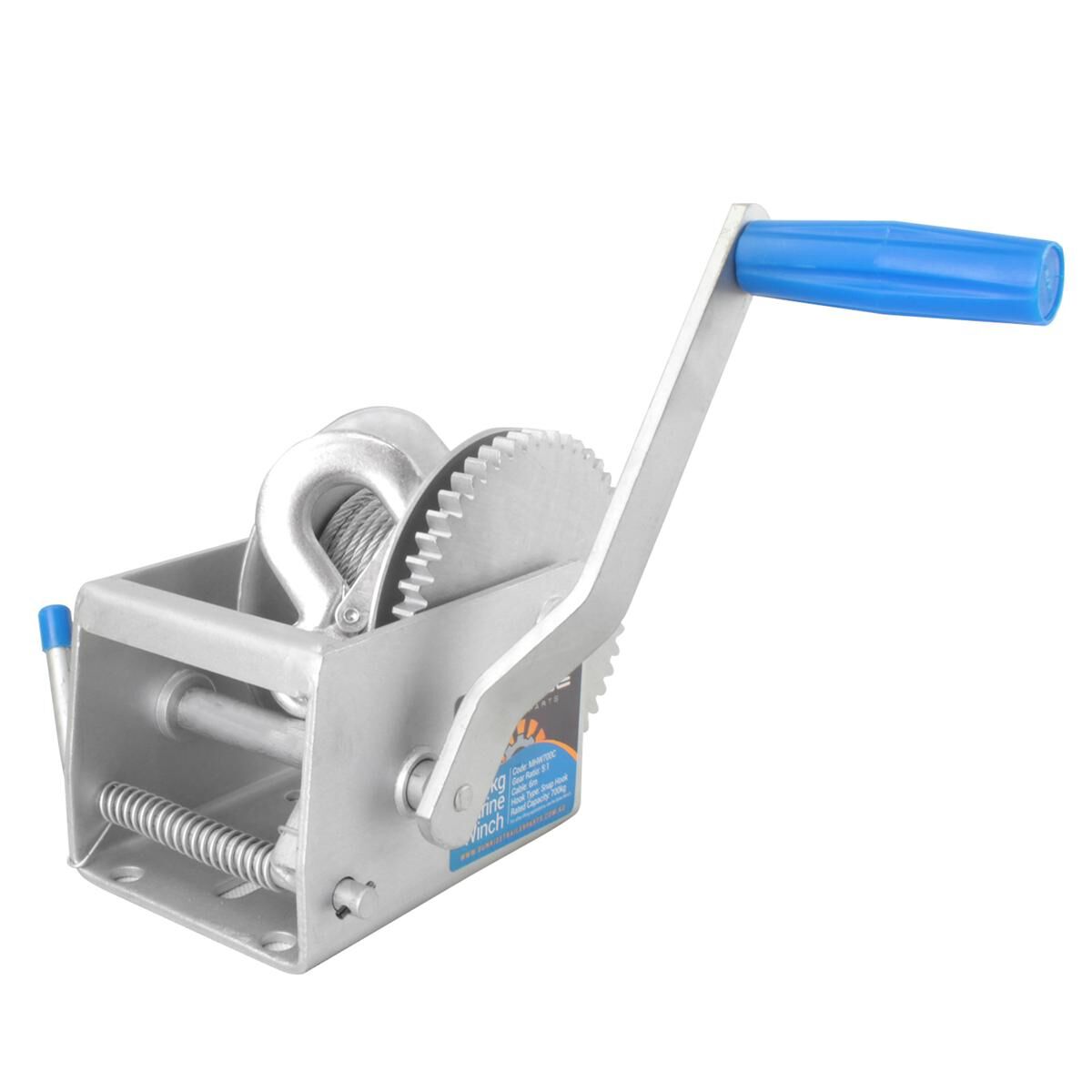 Sunrise Marine Boat Winch 700kg 6m Cable Snap Hook, , scaau_hi-res