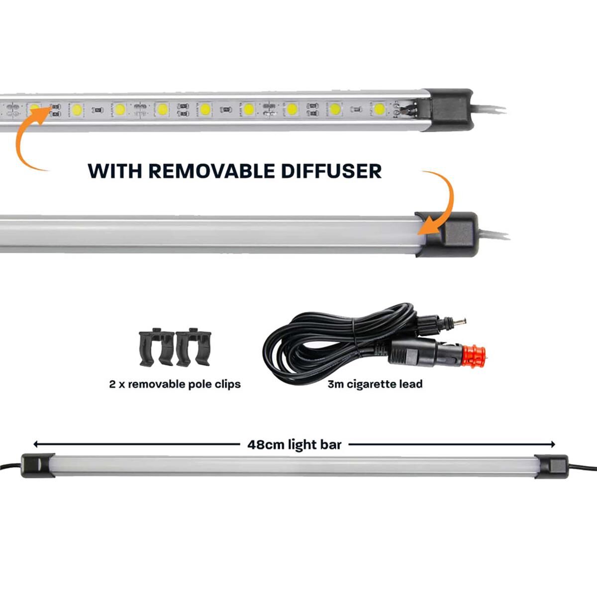 48CM WHITE LED CAMP LIGHT BAR, , scaau_hi-res