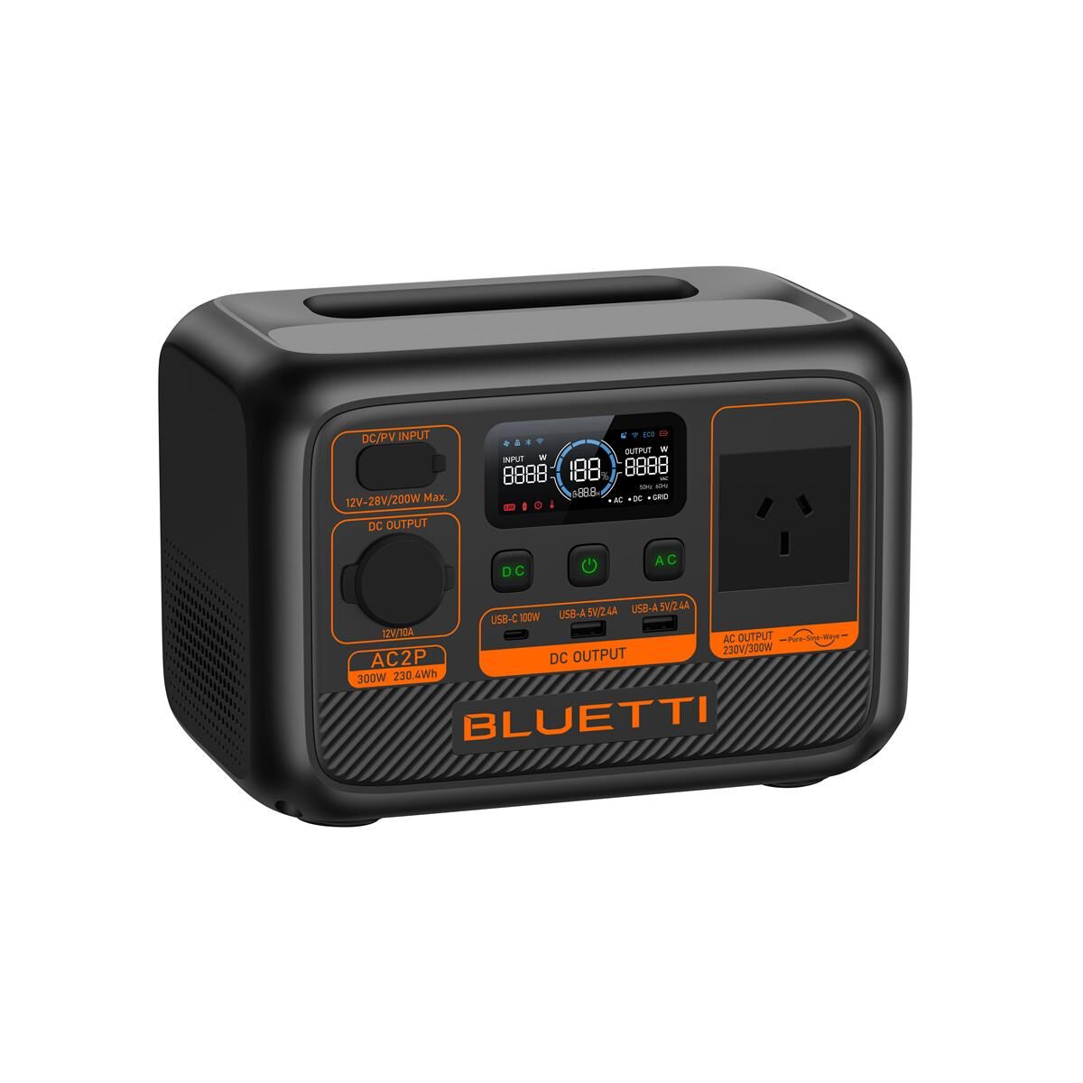 BLUETTI AC2P PORTABLE POWER STATION 300W 230WH, , scaau_hi-res