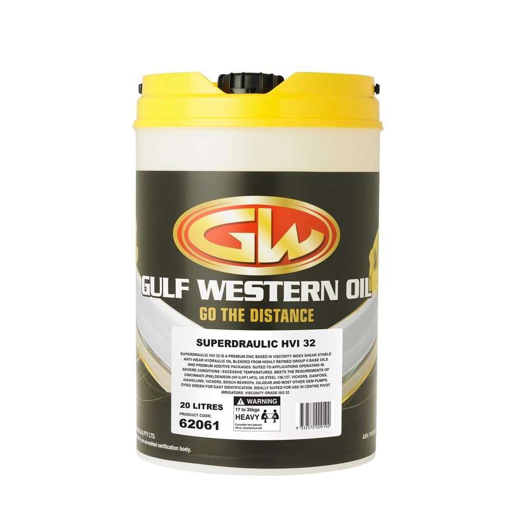 Gulf Western Superdraulic Hi Temp Hydraulic Oil ISO 32 20 Litre