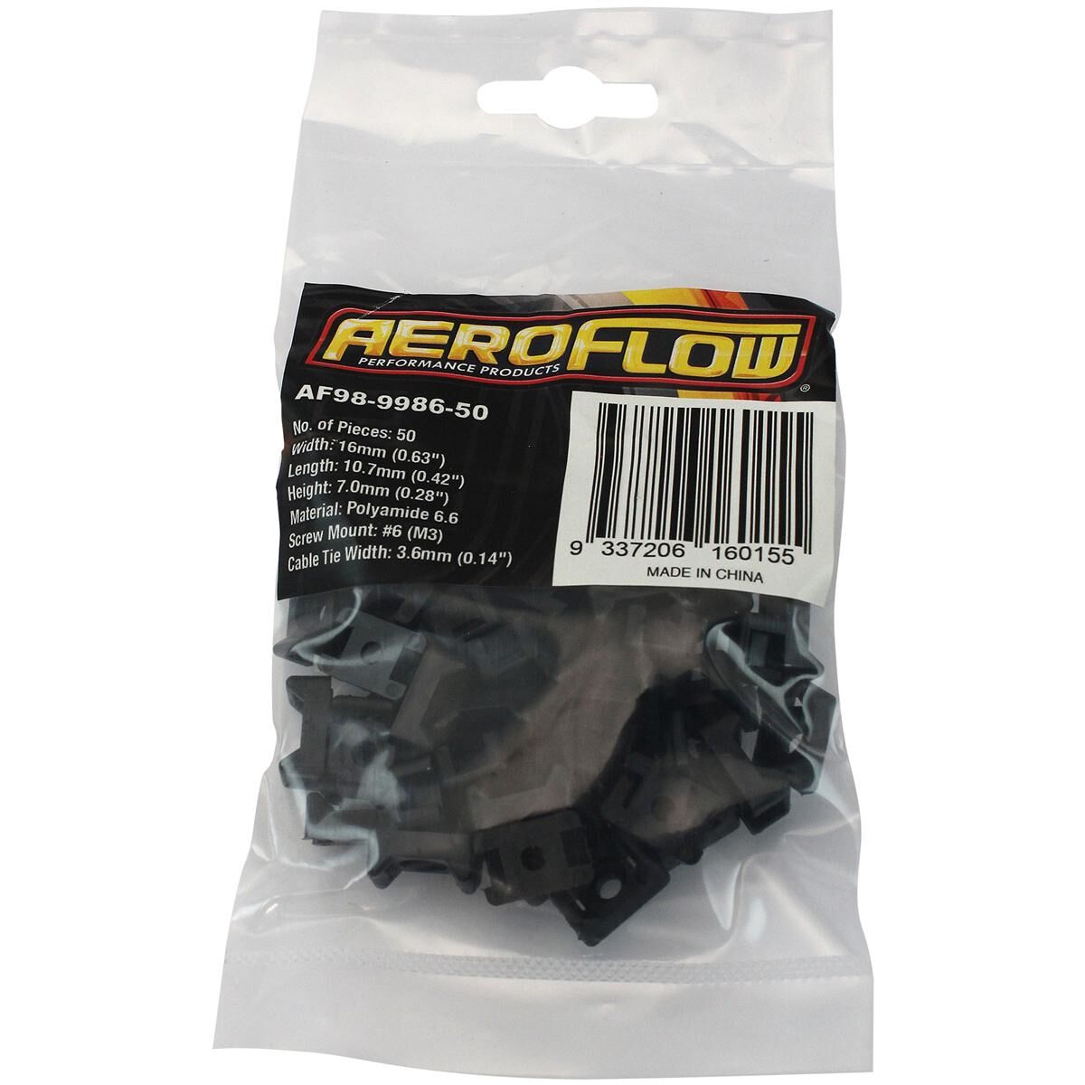 CABLE TIE SCREW MOUNTS 16MM X 10.7MM M3 HOLE PA66 50 PACK, , scaau_hi-res