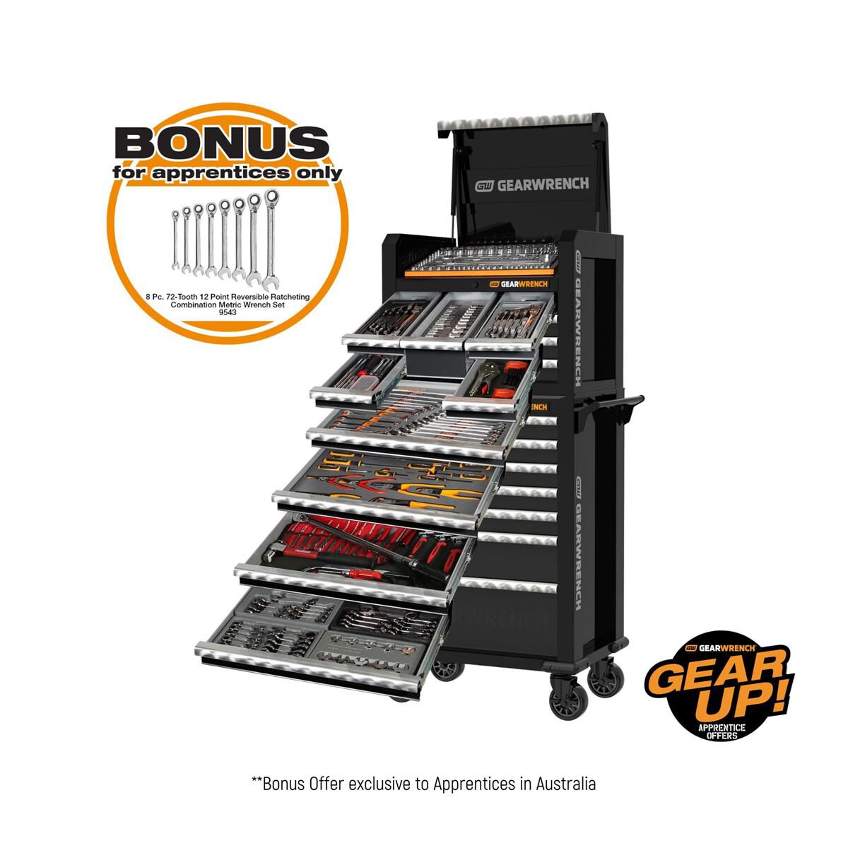311PC COMB TOOL KIT+28" CHEST & TROLLEY, , scaau_hi-res