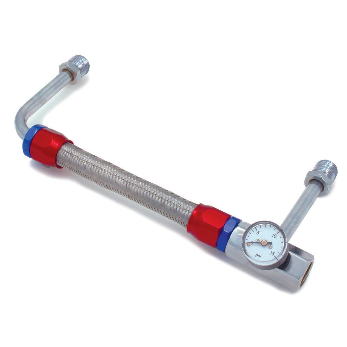 TFI Racing Dual Feed Fuel Line with Gauge Red/Blue Magnaclamp ...