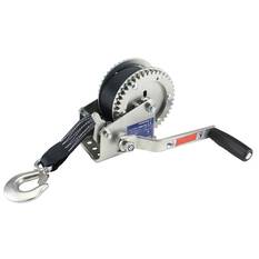 Sunrise Hand Winch 2000lbs (907kg) Dual Gear 8m Strap, , scaau_hi-res