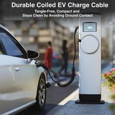 LASER 2.5M TYPE 2 TO TYPE 2 EV CHARGING CABLE – 22KW, 32A, IP55, COILED DESIGN, FAST CHARGE, , scaau_hi-res