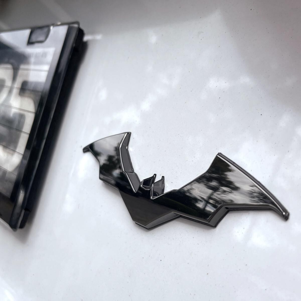 THE BATMAN MOVIE BATWING 3D CAR EMBLEM - 2 PACK (BLACK CHROME), , scaau_hi-res