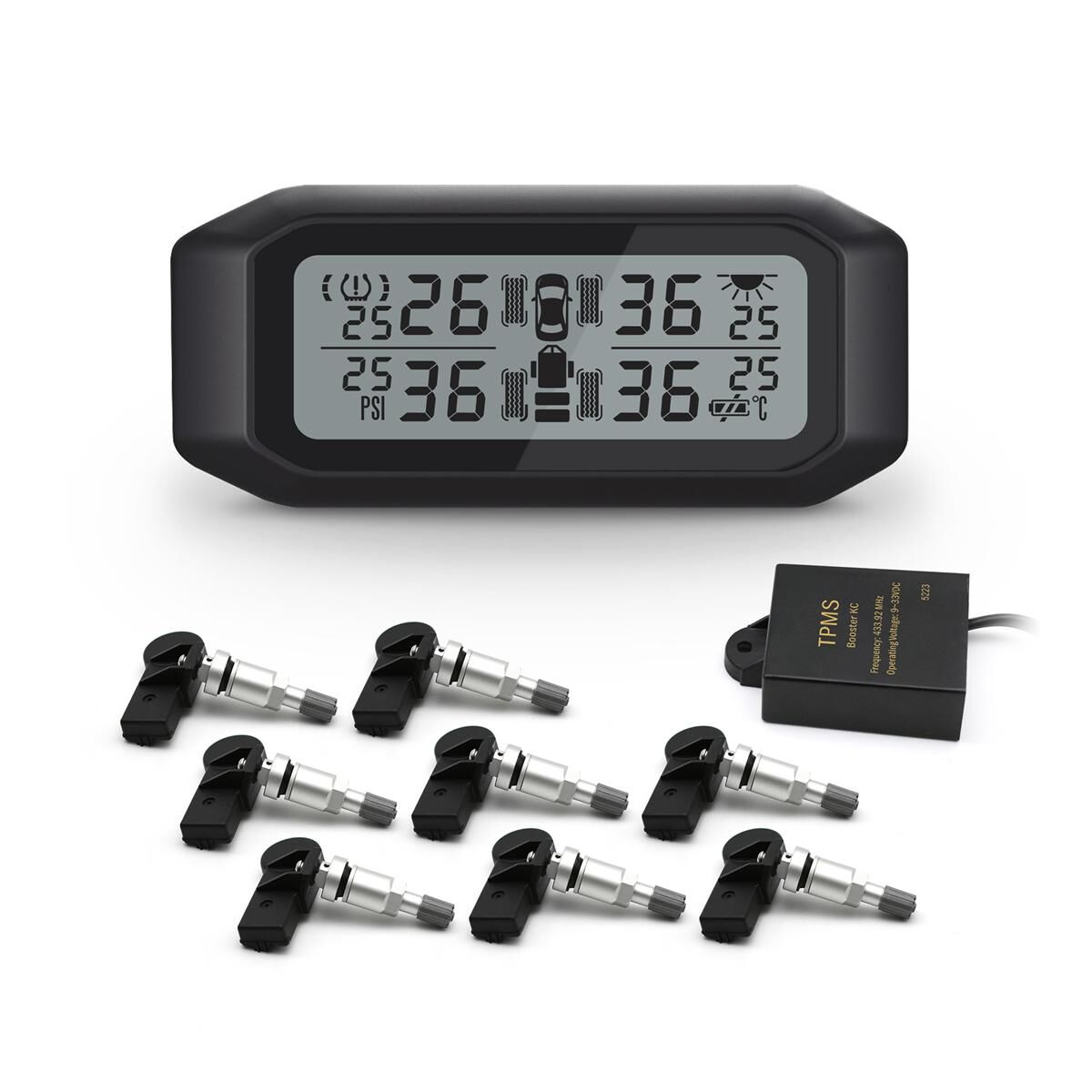 Promata Mata 1 EZsync Wireless Pairing Tyre Pressure Monitor - 8 Internal Sensors - With Booster 25 Meters 25 Meters, , scaau_hi-res