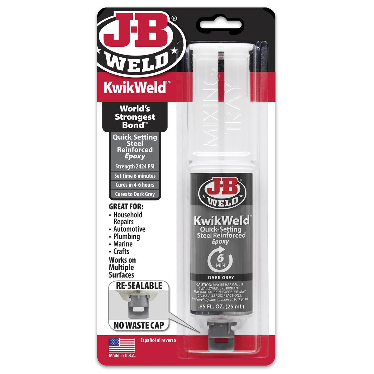 JB WELD KWIKWELD 6 MIN STEEL EPOXY, , scaau_hi-res