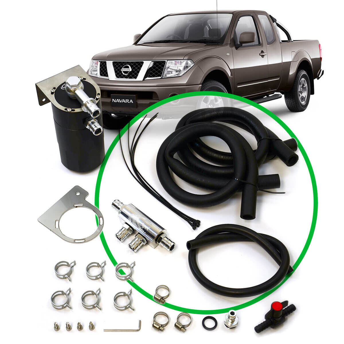 OIL CATCH TANK FULL KIT SUIT NAVARA D40 2.5L 2005 - 2015, , scaau_hi-res