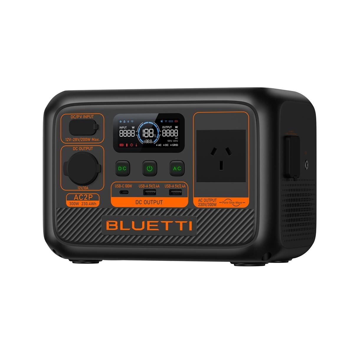 BLUETTI AC2P PORTABLE POWER STATION 300W 230WH, , scaau_hi-res
