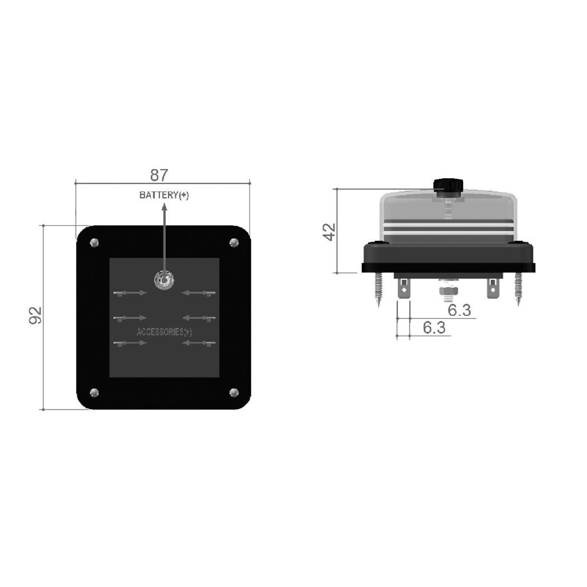 Hulk 4x4 6 Way Fuse Box W/Proof Ats Blade Fuse 1 In 6 Out With Led