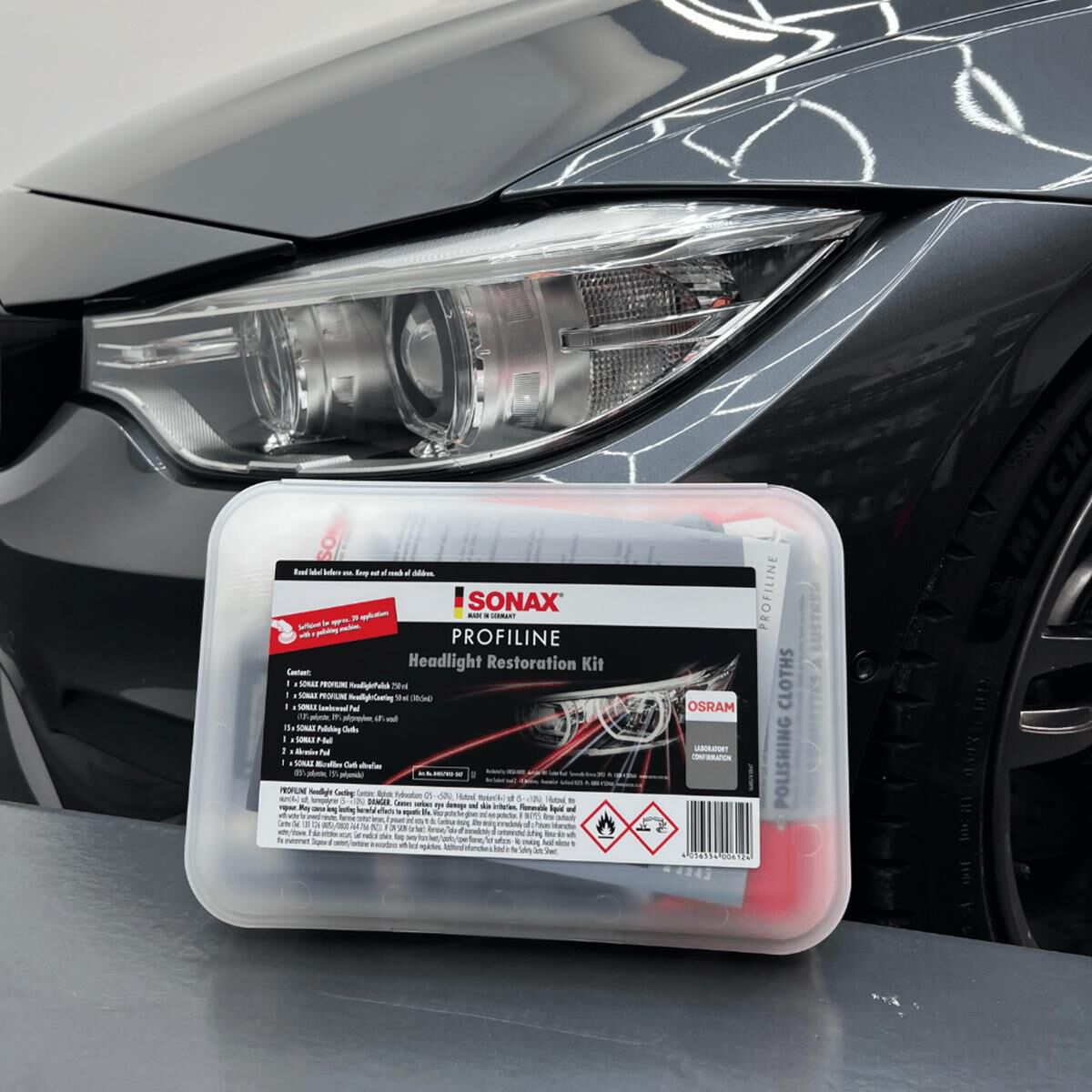 PROFILINE HEADLIGHT RESTORATION SET 250ML / 10 X 5ML SACHETS, , scaau_hi-res