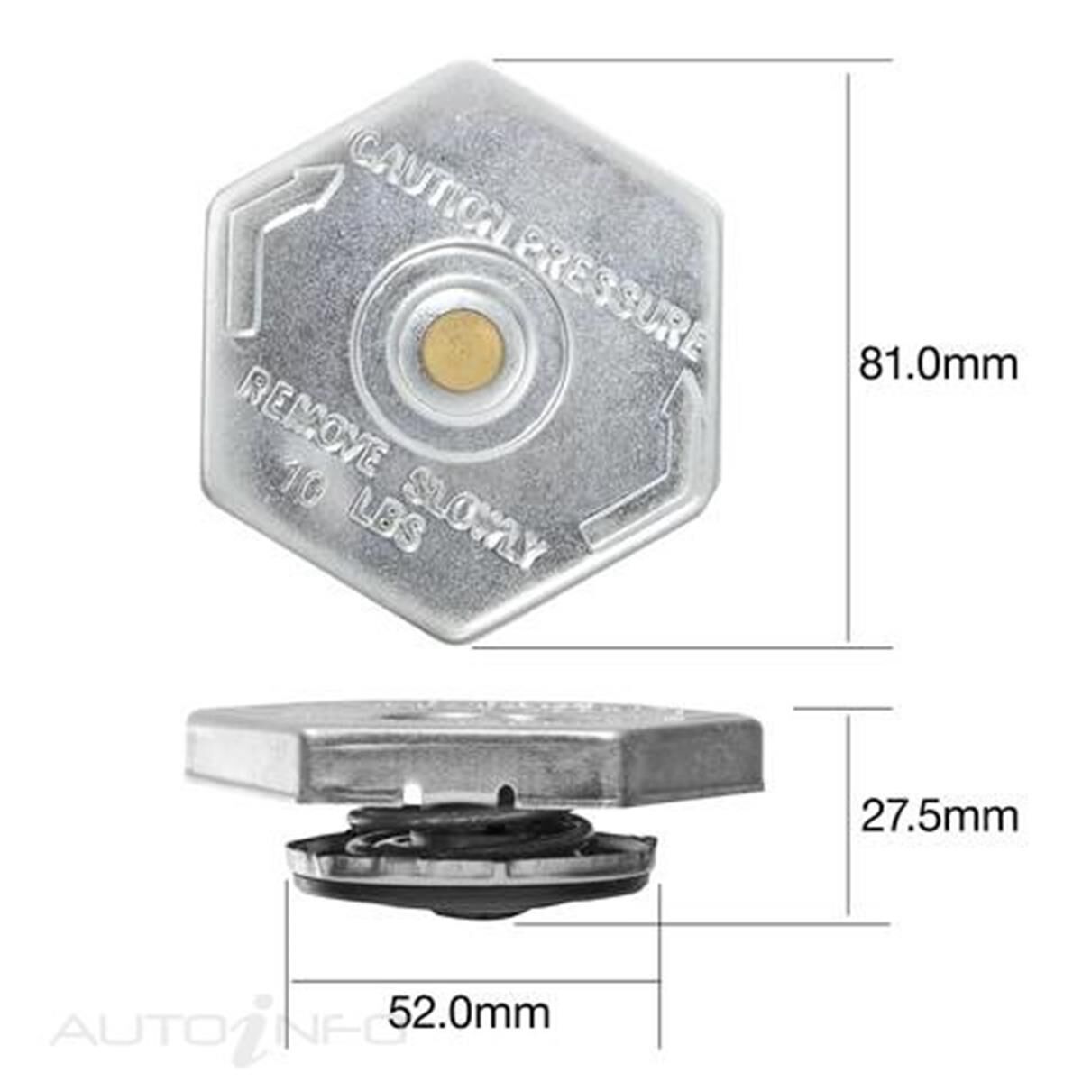 TRIDON NON RECOVERY RADIATOR CAP, , scaau_hi-res