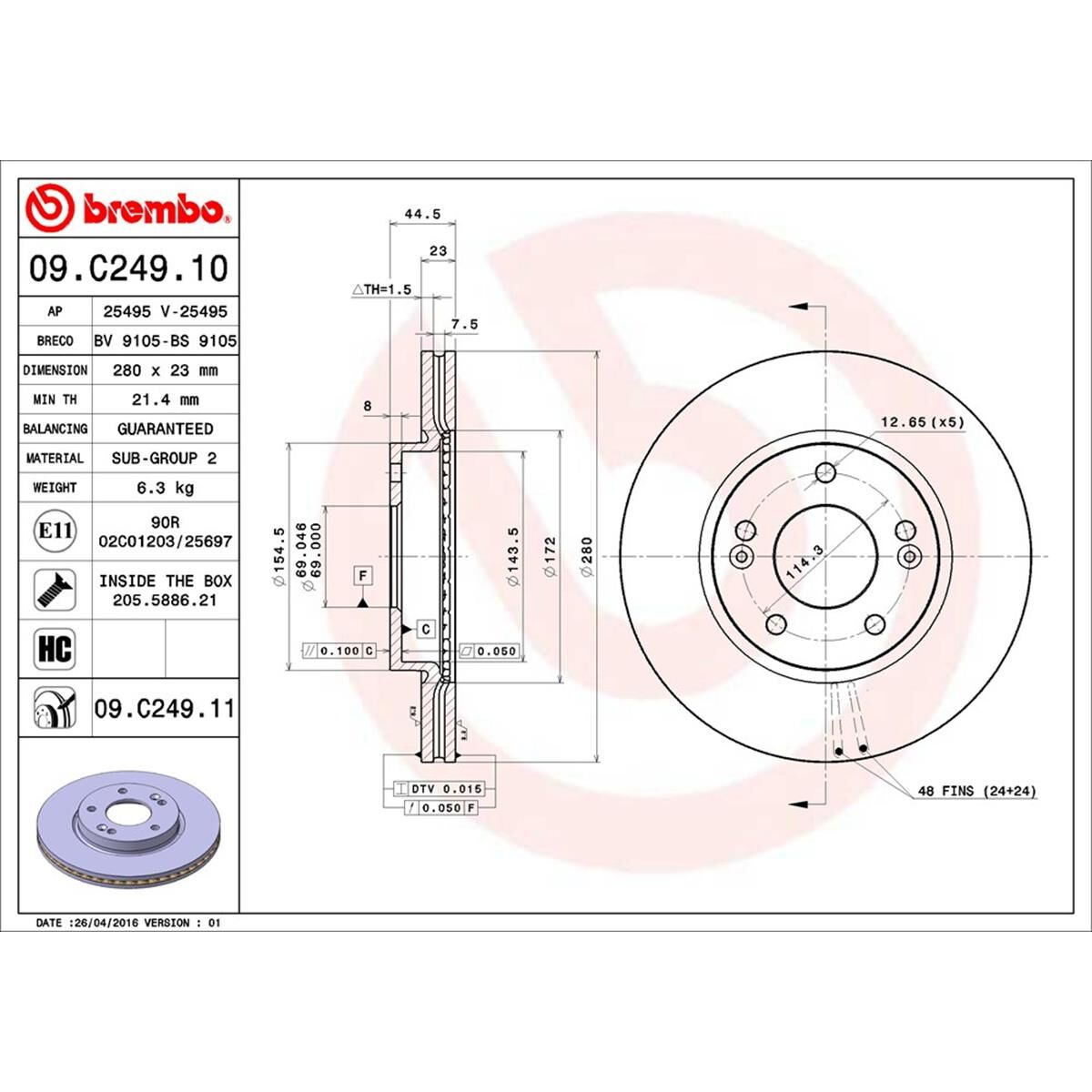 BREMBO DISC ROTOR, , scaau_hi-res