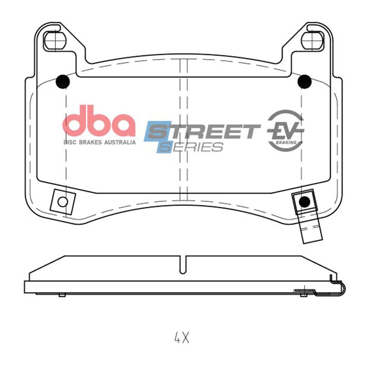 DBA SSEV STREET SERIES BRAKE PADS [ TESLA 3 STANDARD / LONG RANGE (SPORTS UP-GRADE) 2019 ON F ], , scaau_hi-res