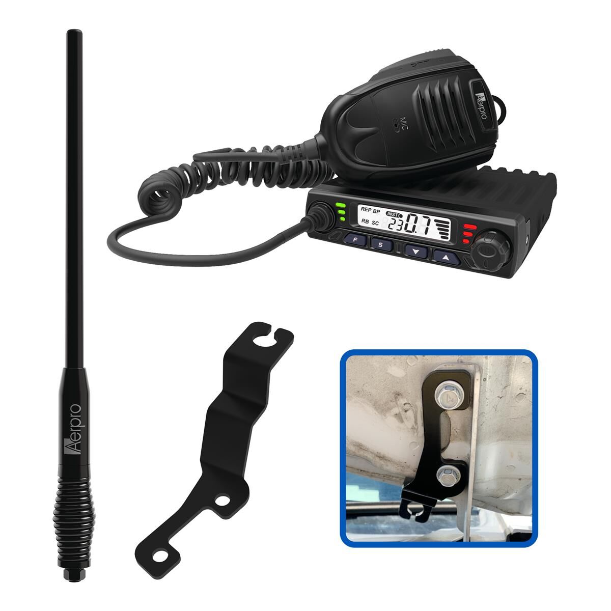 COMPACT 5W UHF CB KIT TO SUIT HOLDEN COLORADO 2017-2020, , scaau_hi-res