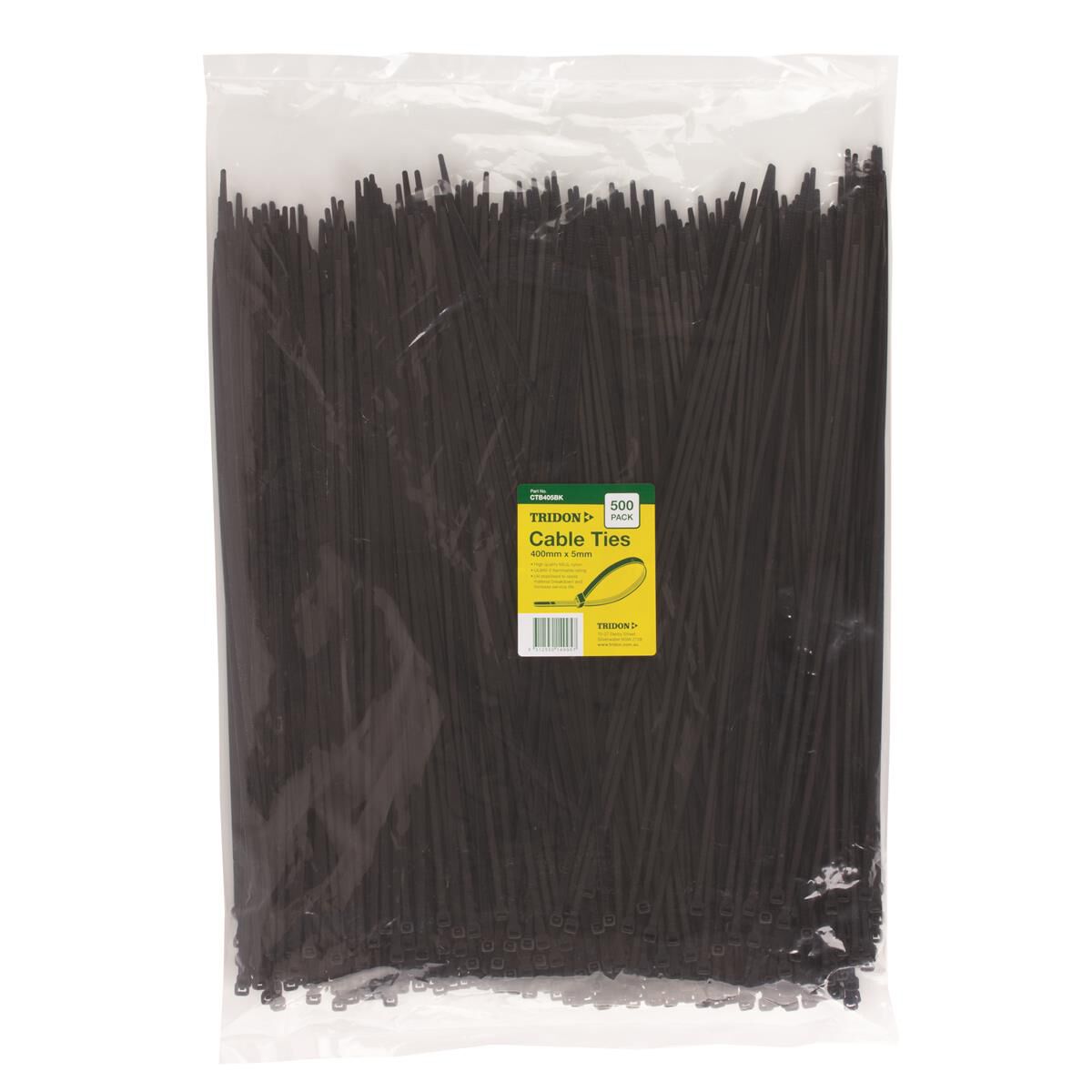 TRIDON CABLE TIE BLACK 400MM X 5M PK500, , scaau_hi-res