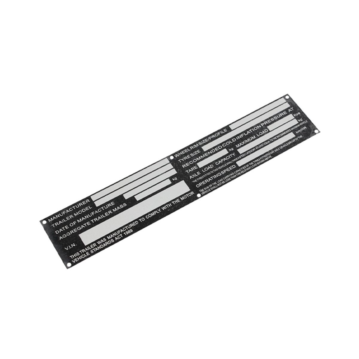 Sunrise VIN Number Plate 50 x 250mm Large, , scaau_hi-res