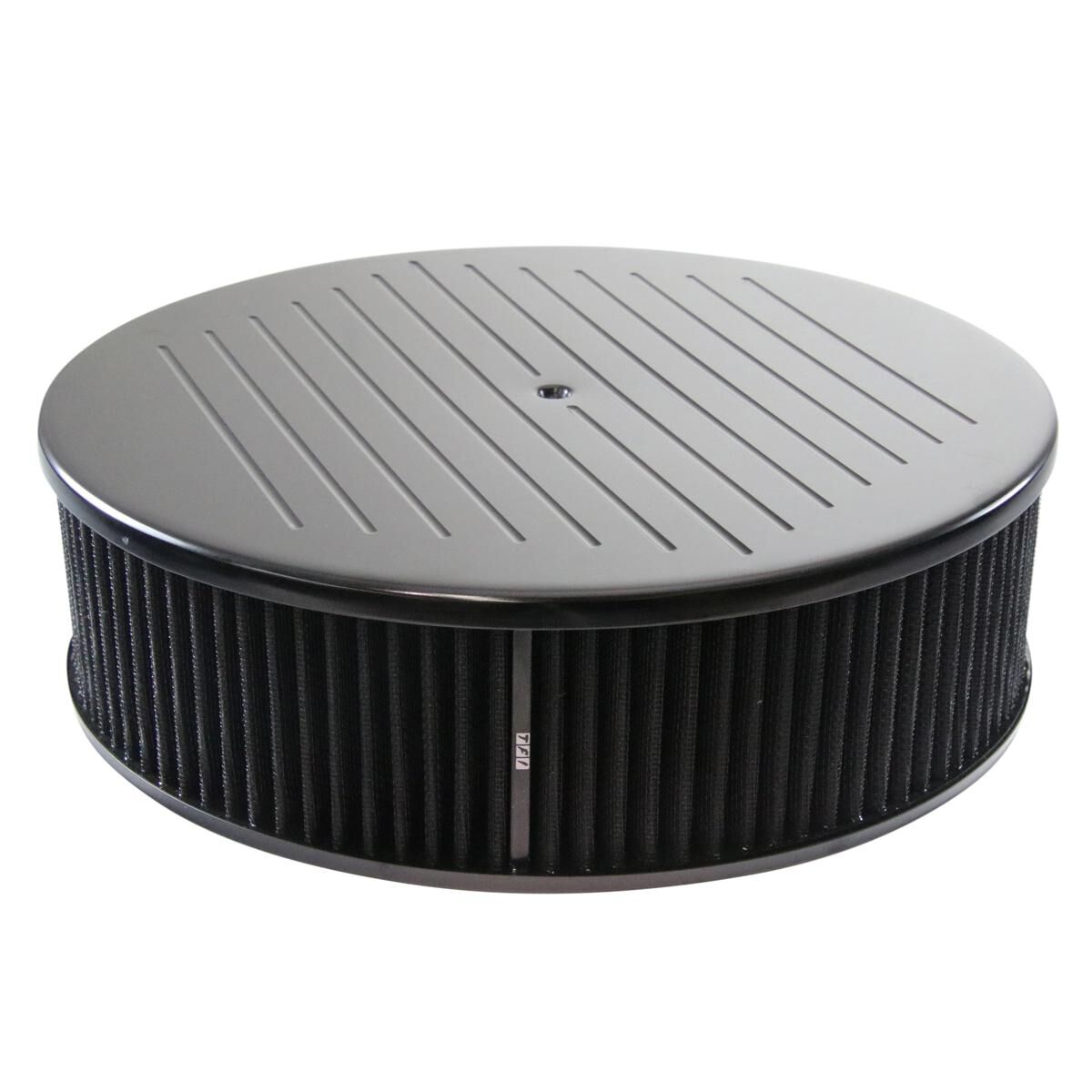 Air Cleaner 14 x 4 Round Black Ball Milled Aluminium Black Element, , scaau_hi-res
