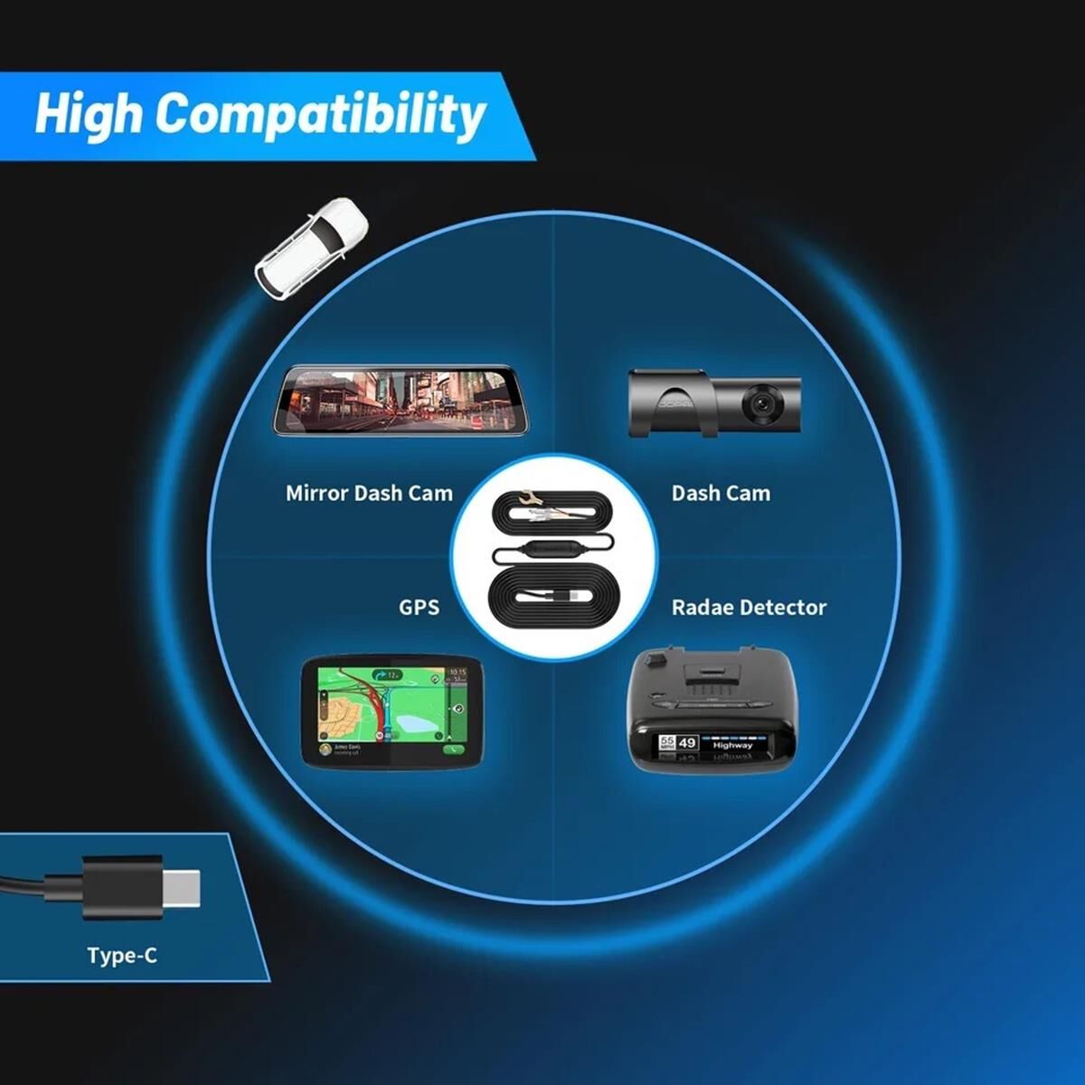 DDPAI IPS TYPE-C HARDWIRE KIT, , scaau_hi-res