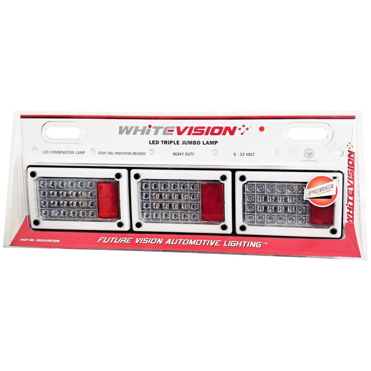 TRIPLE LED JUMBO COMBO LAMP - CLEAR LENS STOP / TAIL / INDICATOR / REVERSE, , scaau_hi-res