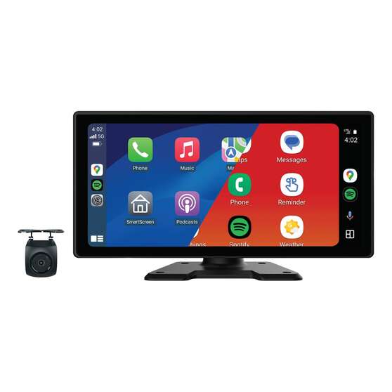 10.36" WIRELESS SMARTPHONE QUAD VIEW MONITOR WITH REVERSE CAMERA (ADHESIVE MOUNT), , scaau_hi-res