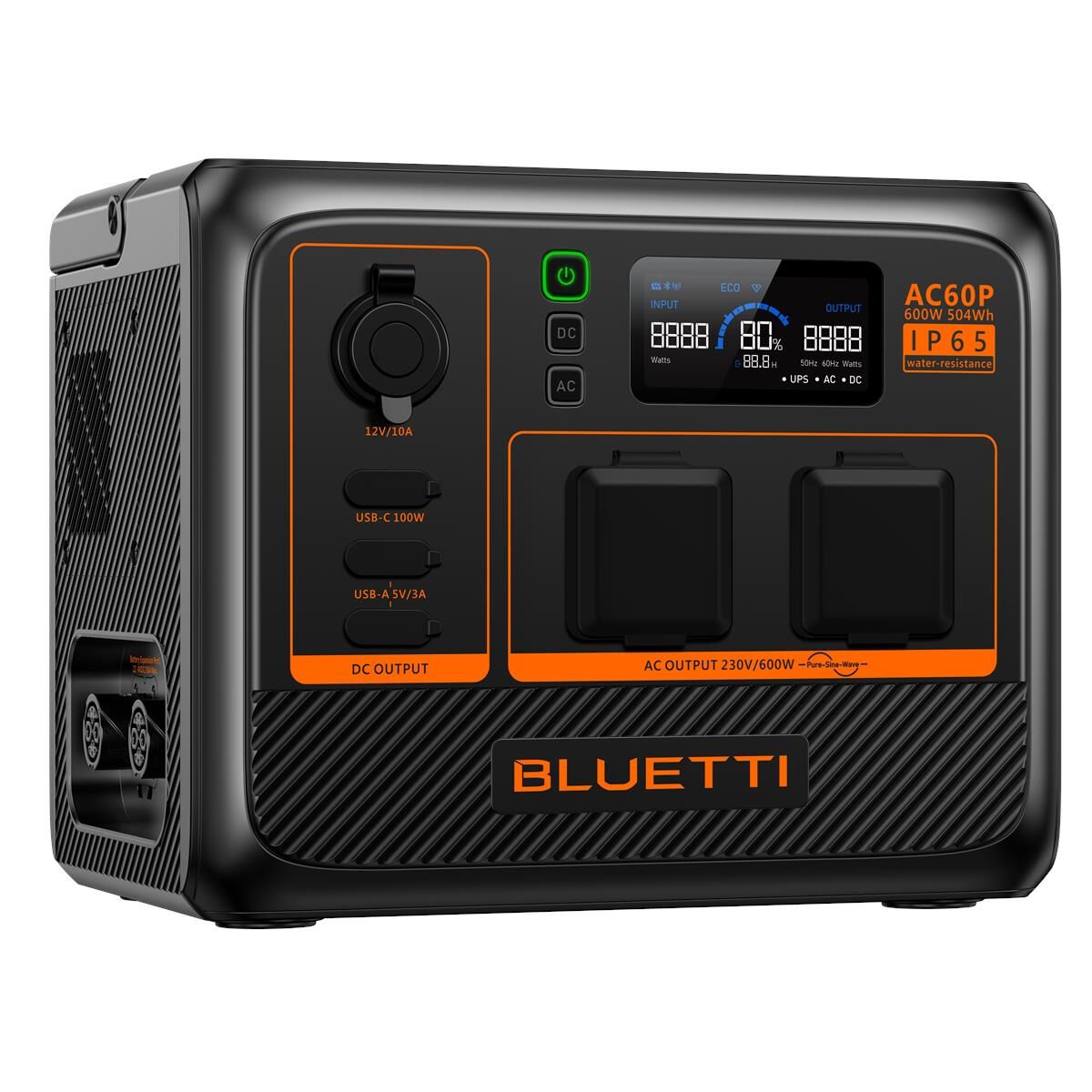 BLUETTI AC60P PORTABLE POWER STATION 600W 504WH, , scaau_hi-res