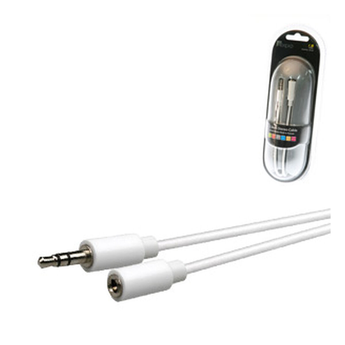 1.5M 3.5 MM MALE TO  3.5 MM  FEMALE STEREO LEAD  WHITE, , scaau_hi-res