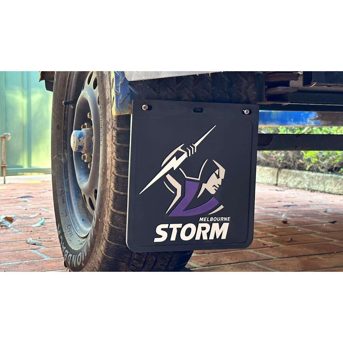 250MM DROP X 300MM WIDTH BLACK MONO MUDFLAP  - STORM, , scaau_hi-res