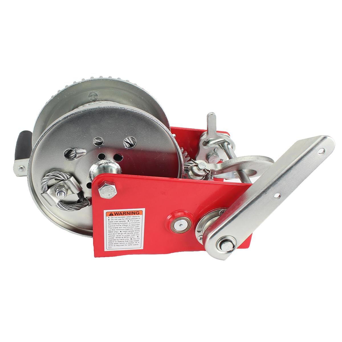 Sunrise Hand Winch 2500lbs (1135kg) Two Speed 10m Cable with Hand Brake, , scaau_hi-res