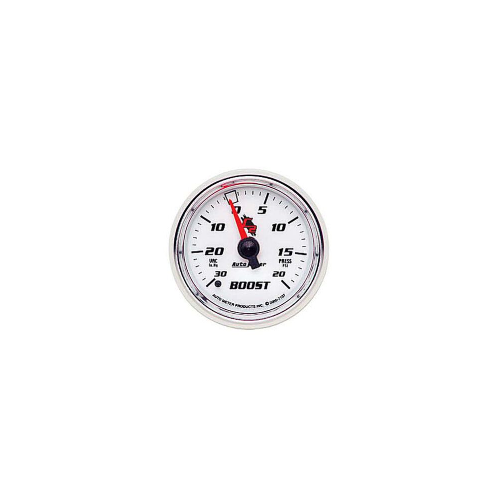 Autometer C2 Series Boost/Vacuum Gauge Mechanical 10 Feet, 30 inHg/20