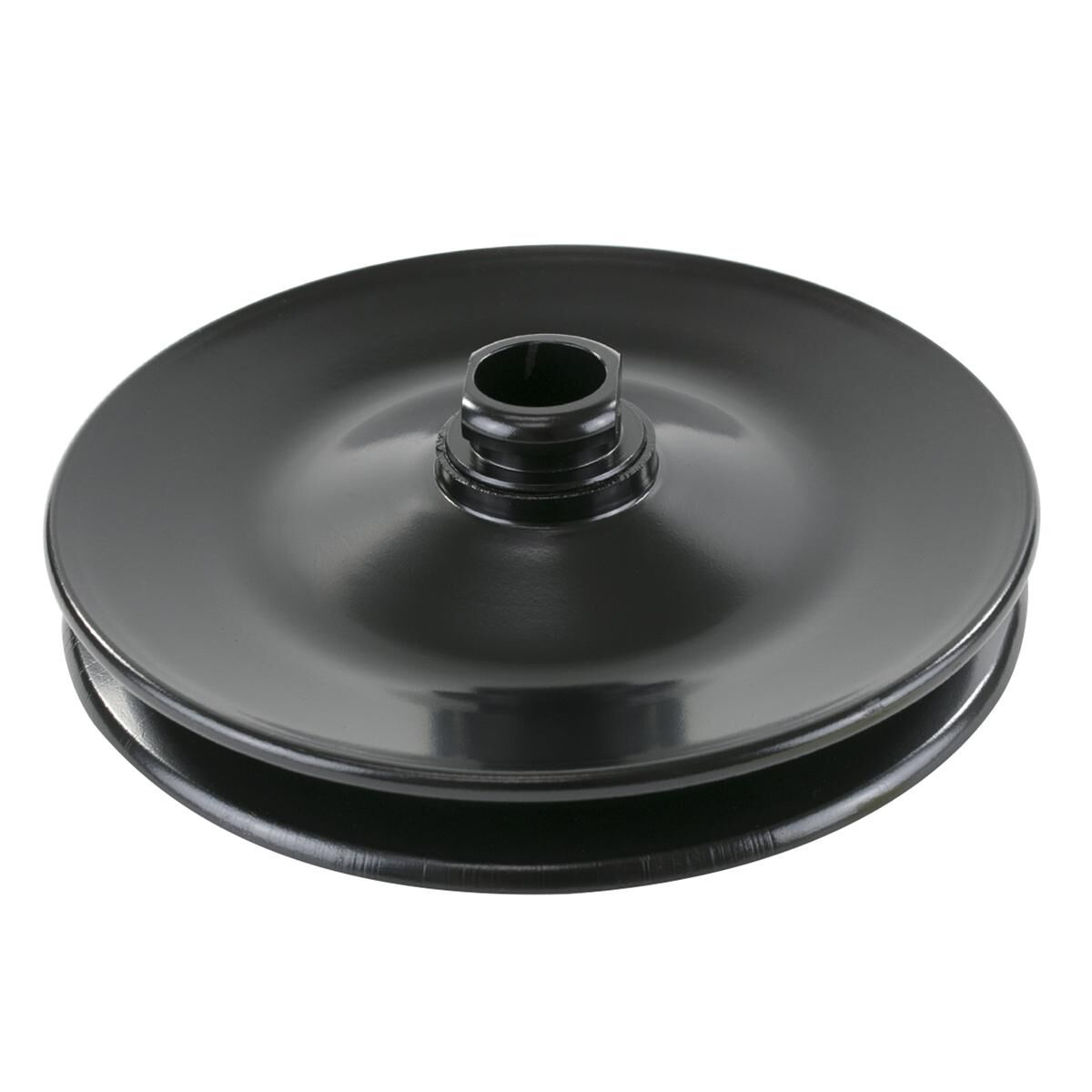 Pulley Power Steering GM 3/4" Shaft Press Fit Single Groove Black Steel, , scaau_hi-res