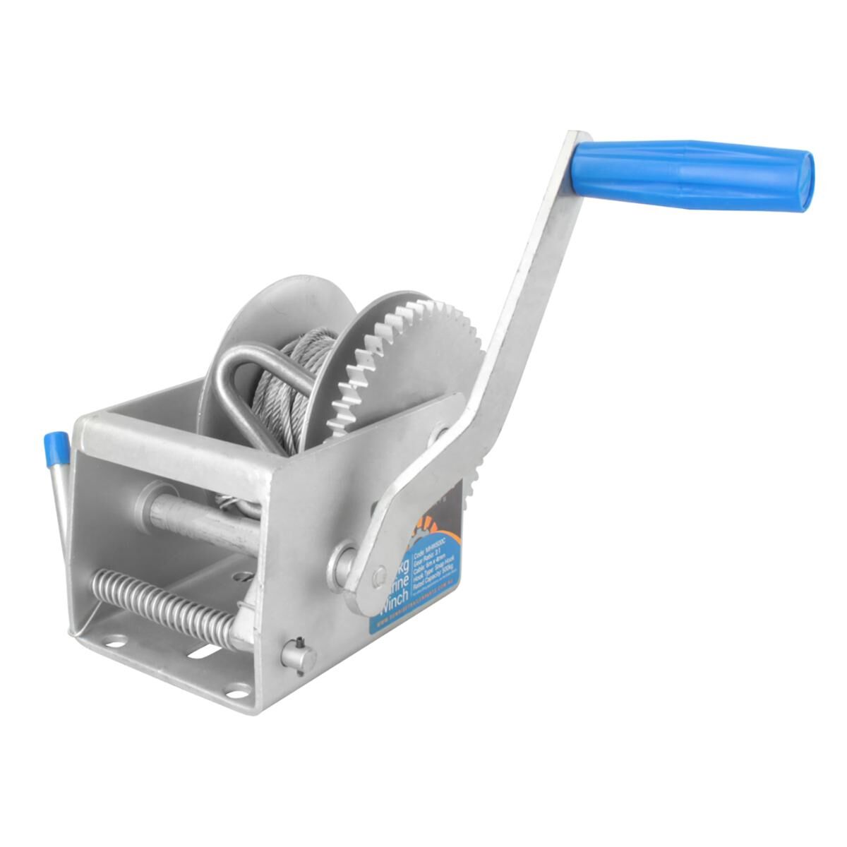 Sunrise Marine Boat Winch 500kg 6m Cable S Hook, , scaau_hi-res