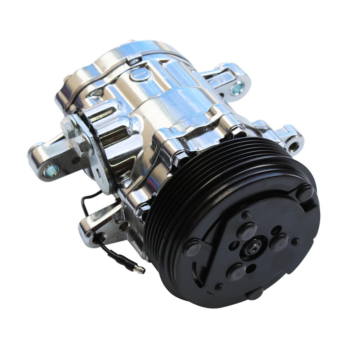 Air Conditioning Pump Sanden SD7 Type Air Compressor Serpentine Belt Chrome, , scaau_hi-res