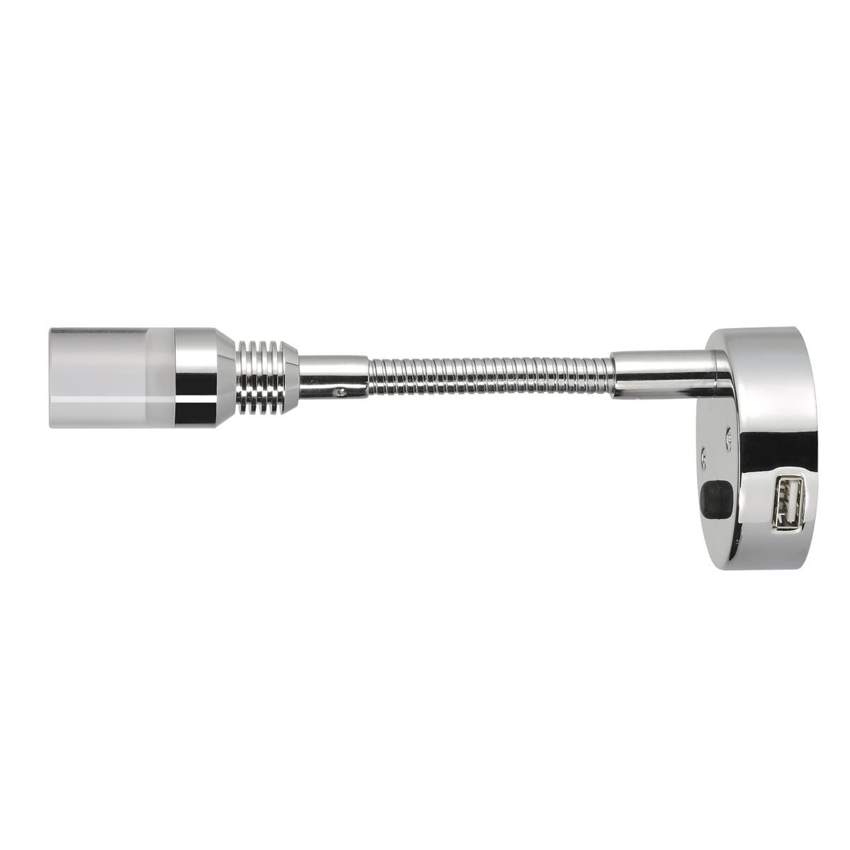 NARVA 12V SILVER INTERIOR LAMP WITH TOUCH SWITCH & 2A USB SOCKET, , scaau_hi-res