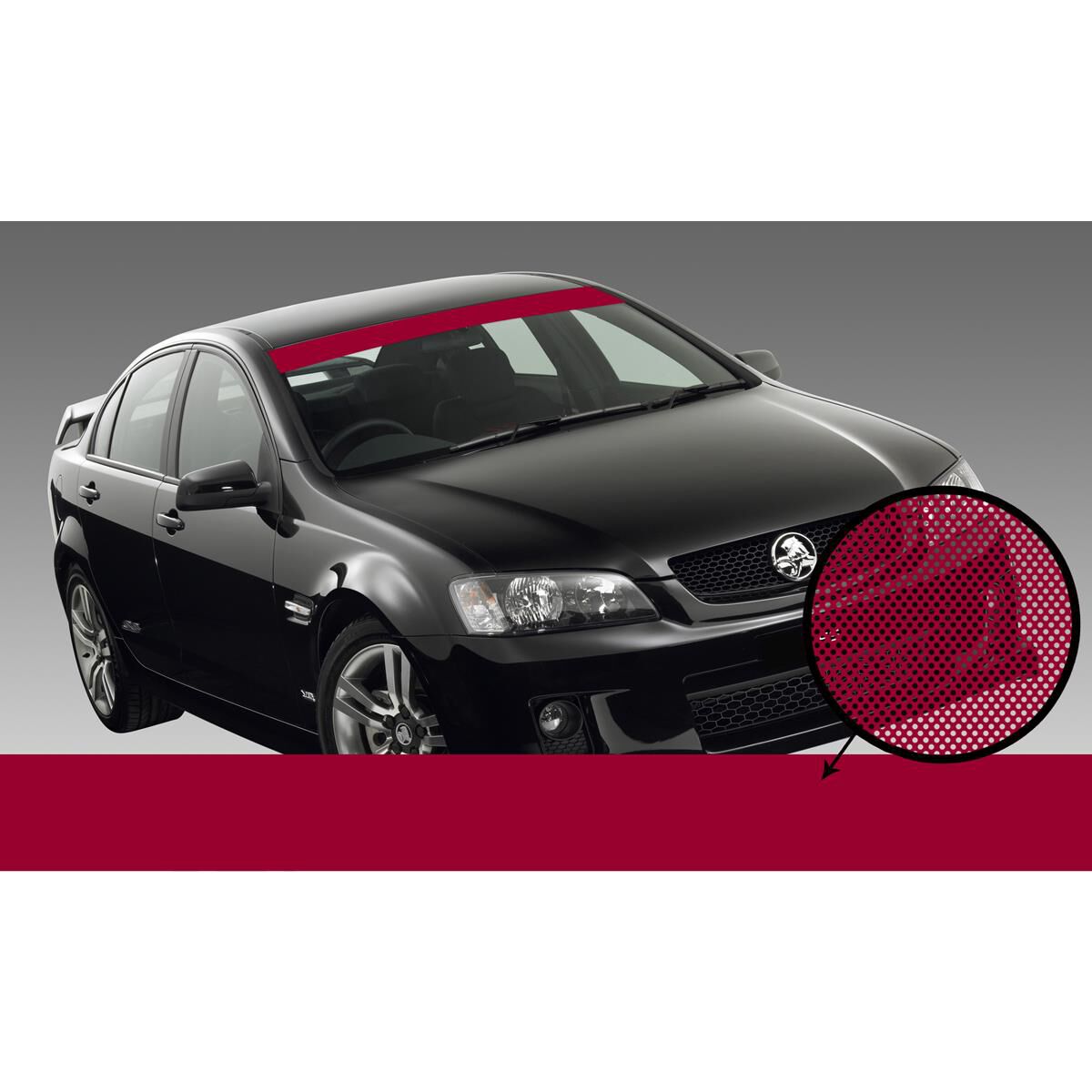 Maroon iTAG SeeThru Sun Visor 1500mm x 150mm Supercheap Auto