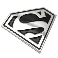 DC SUPERMAN 3D CAR EMBLEM (BLACK AND CHROME), , scaau_hi-res