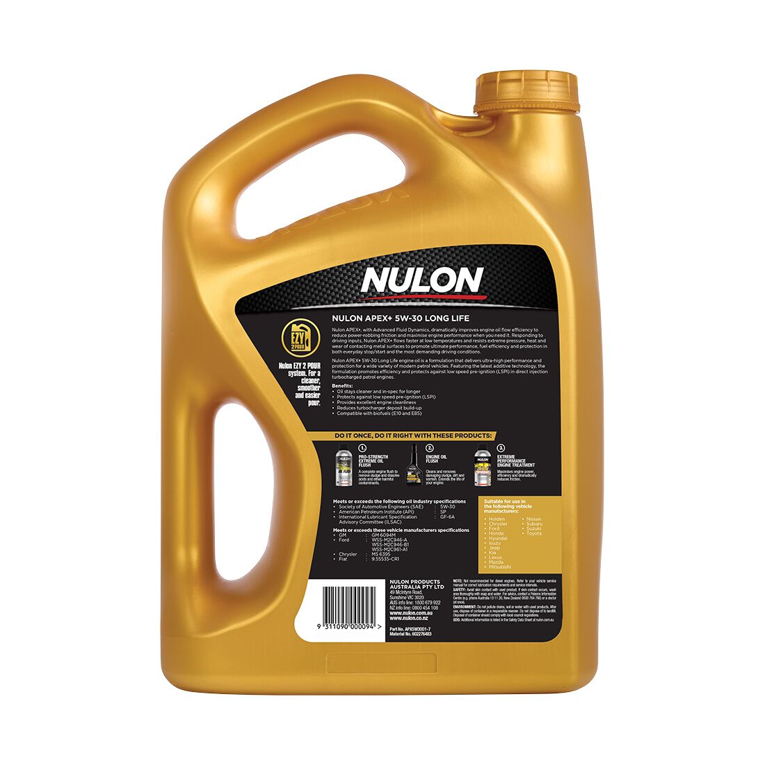 7L NULON APEX+ 5W-30 LONG LIFE, , scaau_hi-res