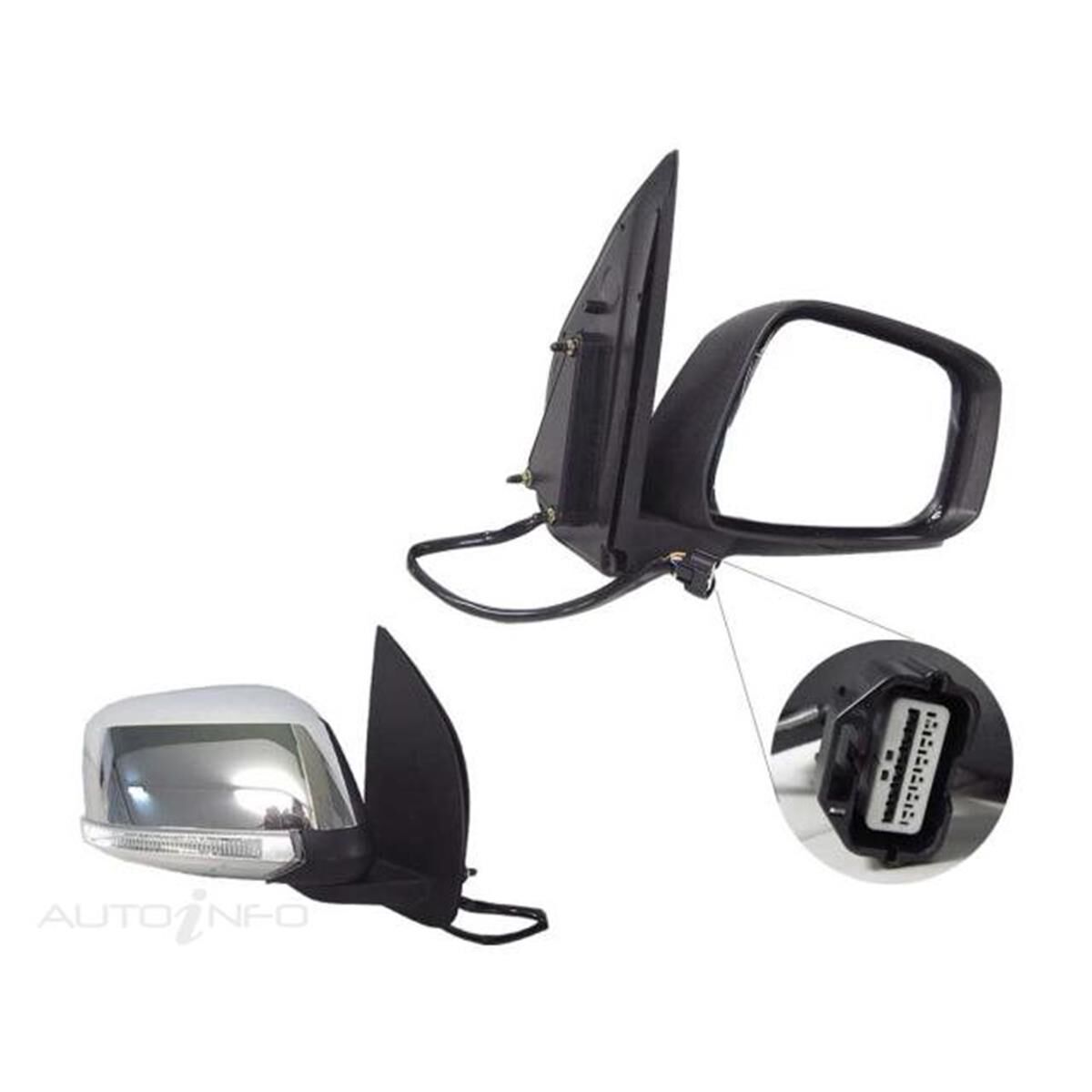 NISSAN NAVARA  D40  12/2005 ~ 2015  CHROME ELECTRICDOOR MIRRORWITH LED BLINKER  RIGHT HAND SIDE, , scaau_hi-res