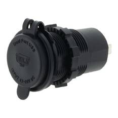 DUAL USB SOCKET PORT 1: QC3 18w, PORT 2: TYPE C QC4 36w NON LED, , scaau_hi-res