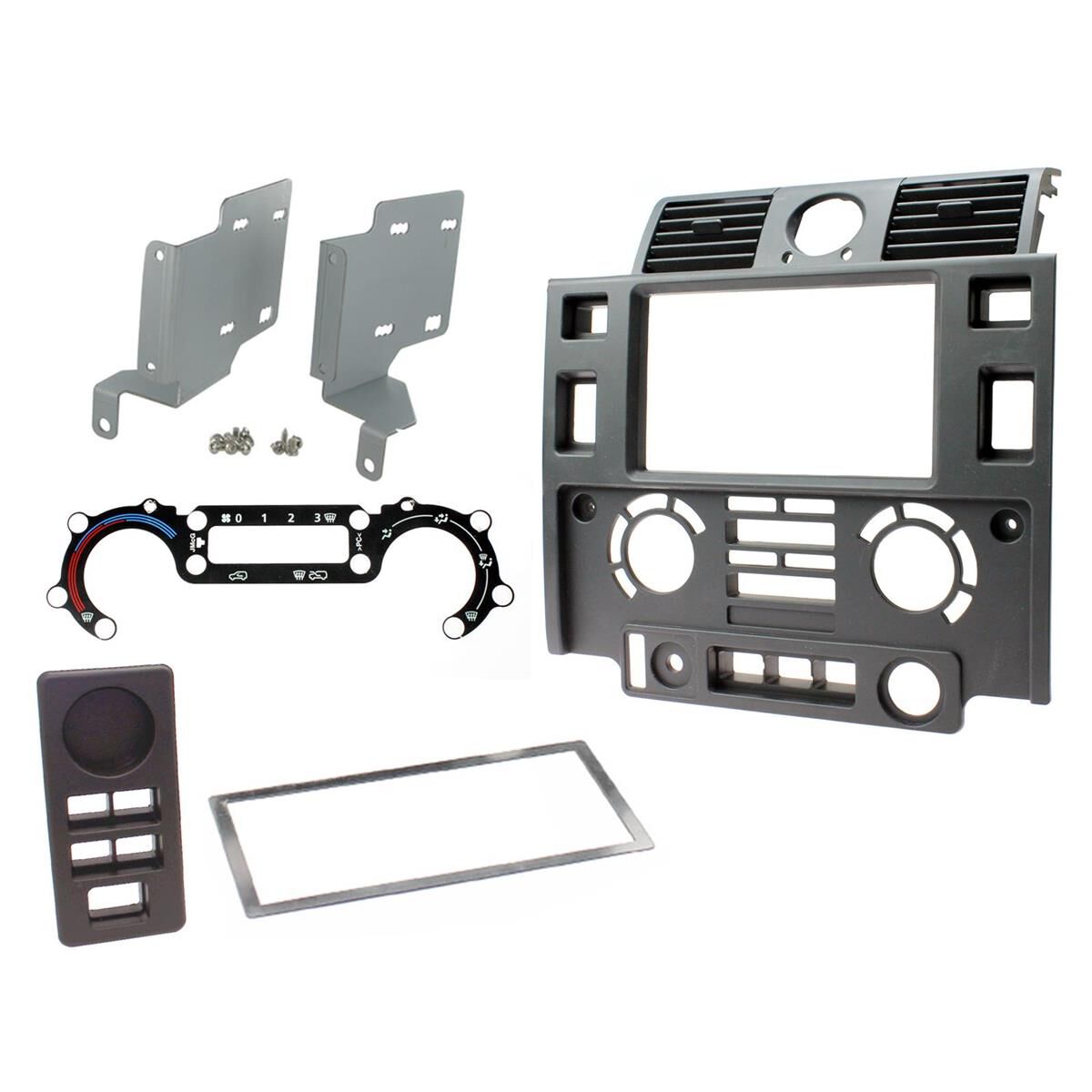 DOUBLE DIN FACIA KIT TO SUIT LANDROVER DEFENDER (MATTE BLACK), , scaau_hi-res