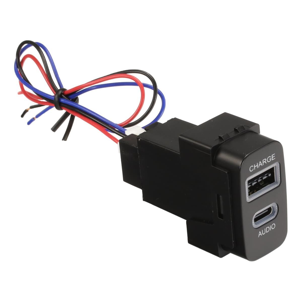 USB-C PASSTHROUGH AND USB CHARGE SOCKET TO SUIT MITSUBISHI (19.5MM X 36.5MM), , scaau_hi-res