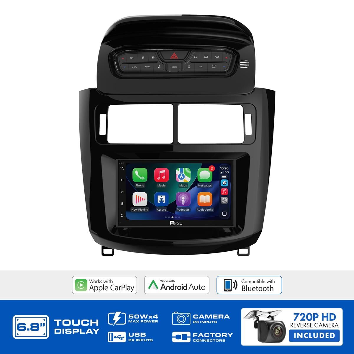 AERPRO 6.8" MULTIMEDIA RECEIVER HEAD UNIT KIT TO SUIT FORD TERRITORY SZ MK2 GLOSS &ndash; AX9670PK, , scaau_hi-res
